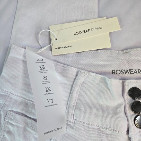 ROSWEAR Women's High Waisted Skinny Stretch Butt Lifting Jeans Sz L White - Picture 9 of 10